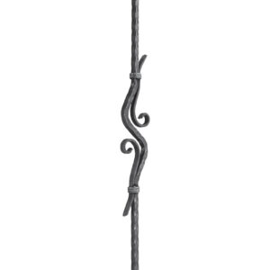 Square Hammered on Edges Scrolled Lily  A