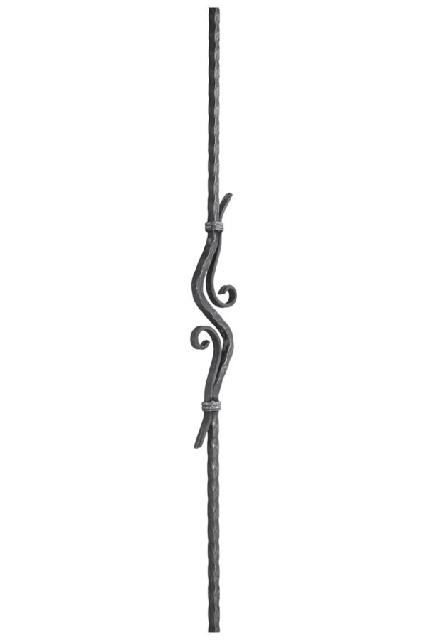 Square Hammered on Edges Scrolled Lily  A