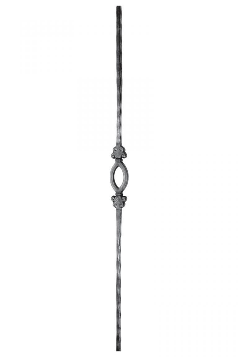 Square, Single Fancy Oval Forged Spindle – Stairs, Spindles & Railings