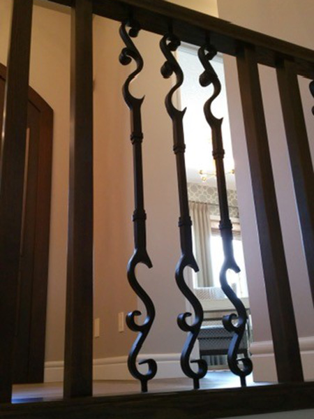 Forged Spindles with Maple Railing
