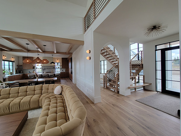 White Oak Open Risers Living Room